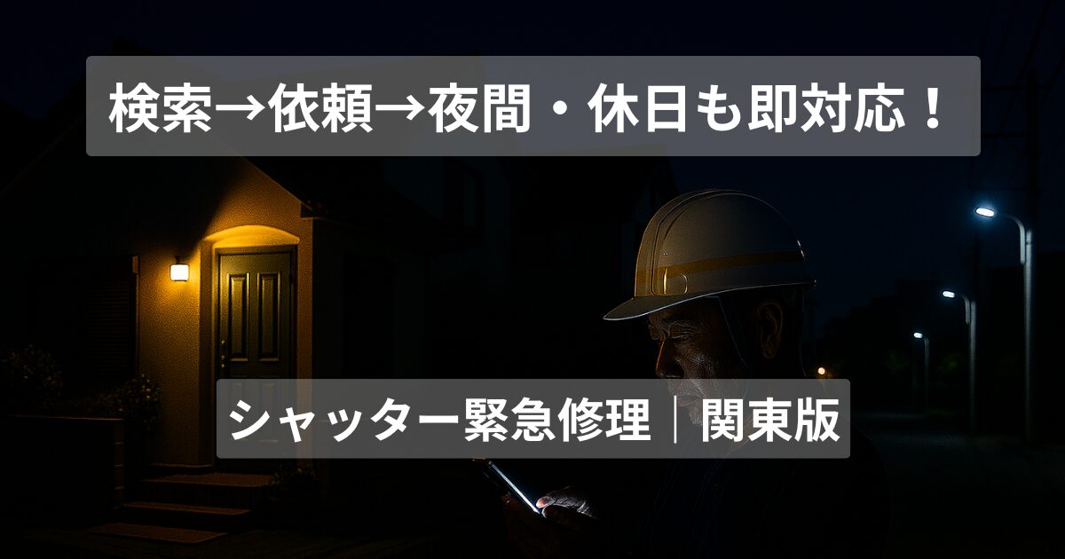 シャッター緊急修理対応業者・関東版