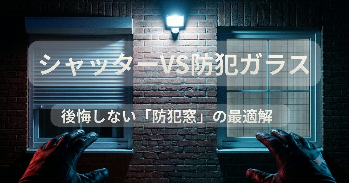シャッターVS防犯ガラス後悔しない防犯窓の最適解