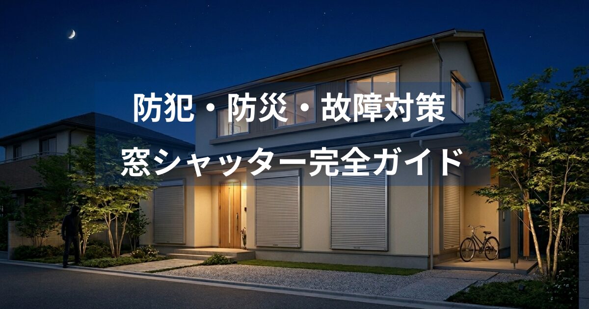 防犯・防災・故障対策 窓シャッター完全ガイド